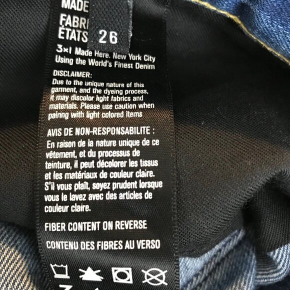 3X1 NYC  High Rise 5 Pocket Zip Up Distressed Jeans Size 26 - Picture 8 of 9